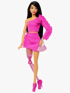 Barbie Deluxe Style Dukke Sort Hår & Benprotese