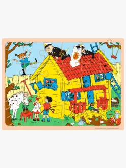 Barbo Toys Pippi Langstrømpe Rammepuslespil i Træ 24 Brikker