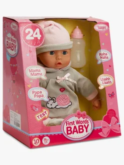 Bayer Design Dukke First Words Baby 38 cm, Grå