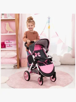 Bayer Design Twin Star Tvillingedukkevogn, Sort/Lyserød