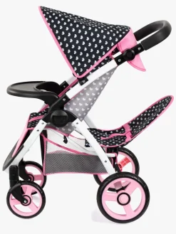 Bayer Design Twin Star Tvillingedukkevogn, Sort/Lyserød