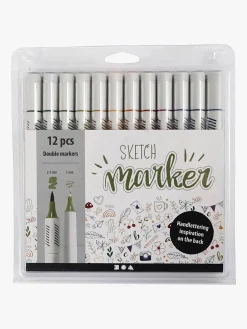 Creativ Company Sketch Marker Tusser Afdæmpede Farver 12-pak