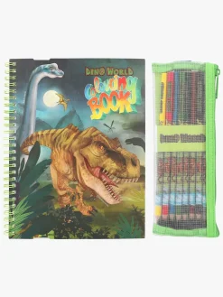 Dino World Malebog med Farveblyanter