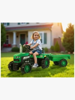 DOLU Pedaltraktor m. Anhænger, Grøn