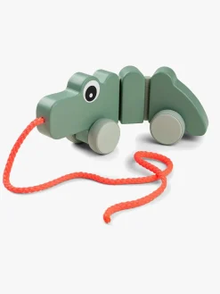 Done By Deer Træklegetøj Krokodille, Grøn