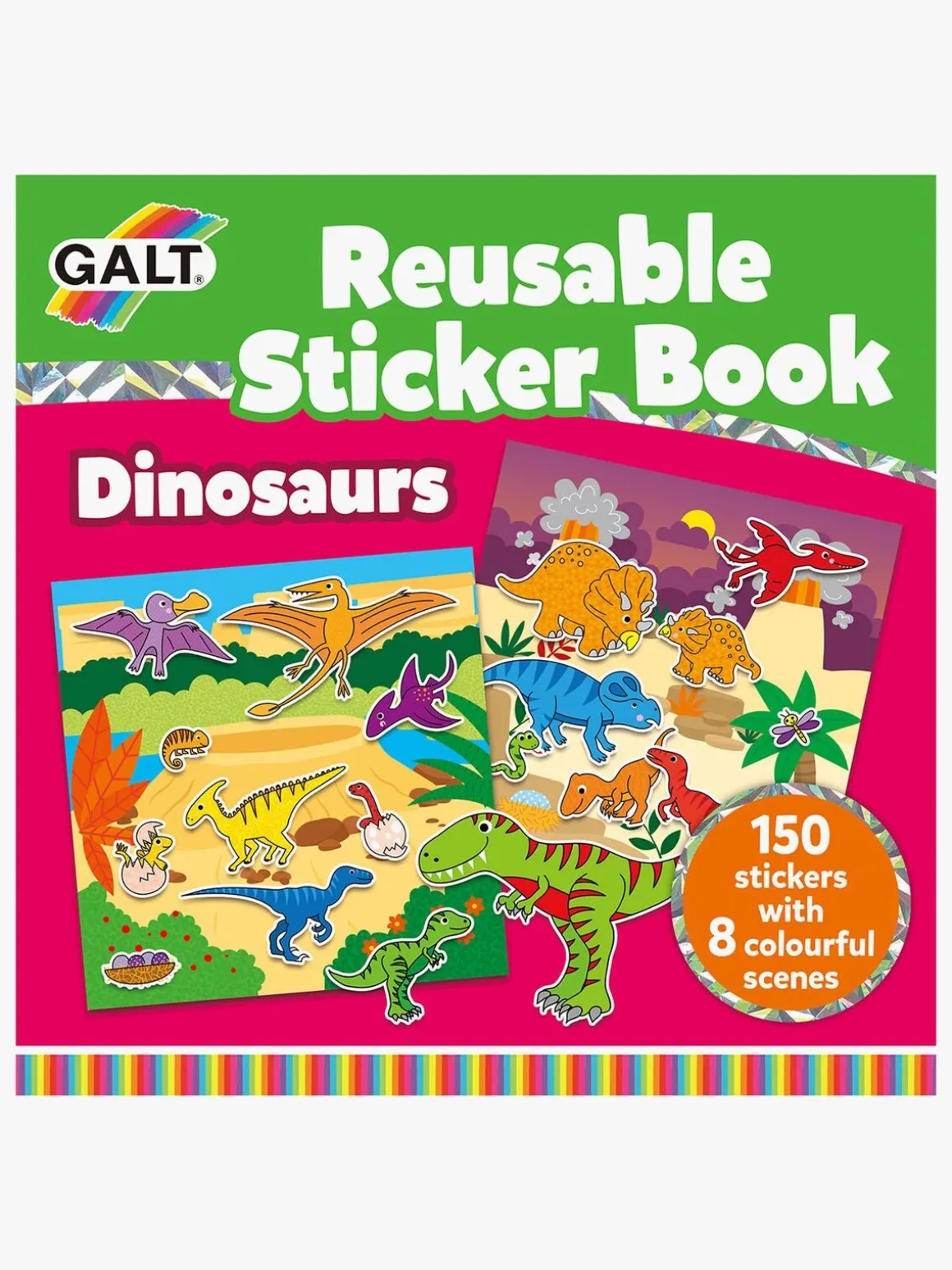 Galt Klistermærkebog Genanvendelig Dinosaur