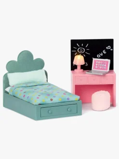 Lundby Teenage Room Set Dukkehustilbehør, Grøn/Lyserød