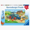 Ravensburger Puslespil Traktor & Gravemaskine 2x12 Brikker