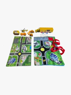 Suntoy Container Truck Legesæt med Måtte 14 Dele  Arbejdskøretøj