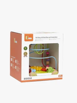 VIGA Træklegetøj med Kuglebane og Drejehjul